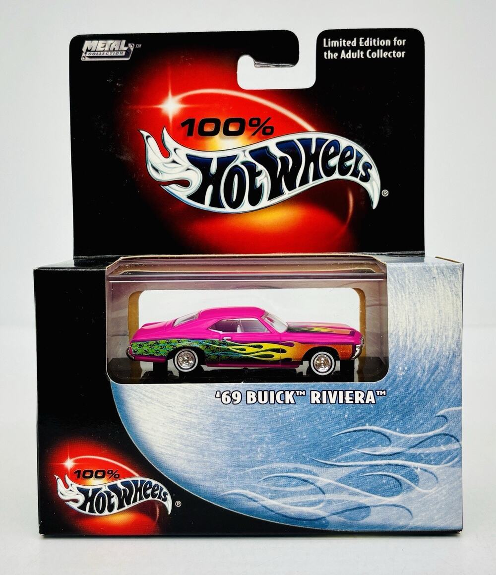 100% Hot Wheels '69 Buick Riviera Pink Metal Collection Black Box Sealed